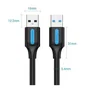 Vention CONBI Cable USB 3.0 Macho a Macho 5Gbps 3m Negro