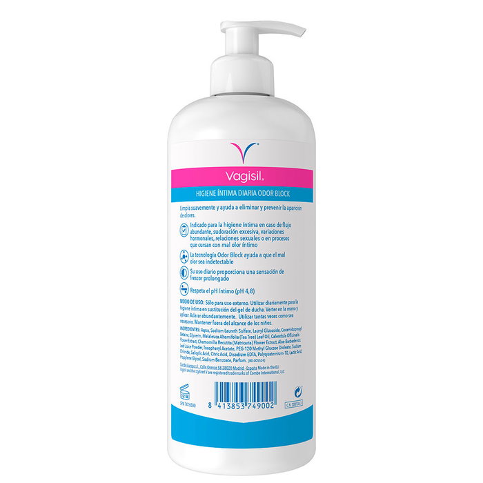 Vagisil GEL ÍNTIMO odorblock Protección Olores 24h Tecnología ActiveScent 500 ml Vagisil GEL ÍNTIMO odorblock Protección Olores 24h Tecnología ActiveScent 500 ml