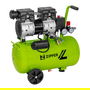 Zipper Compresor de Aire Silencioso ZI-COM24SI 24L, 126 L/min, 8 bar, 750 W, 230V, Negro/Verde claro con Ruedas
