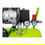 Zipper Compresor de Aire Silencioso ZI-COM24SI 24L, 126 L/min, 8 bar, 750 W, 230V, Negro/Verde claro con Ruedas