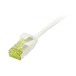 Synergy21 Patchkabel RJ45 CAT6A 500Mhz 0,15m Weiss U/FTP Slimline Rund d=3,8mm TPE/LSZH(Superflex) AWG32 mit CAT7 Rohkabel