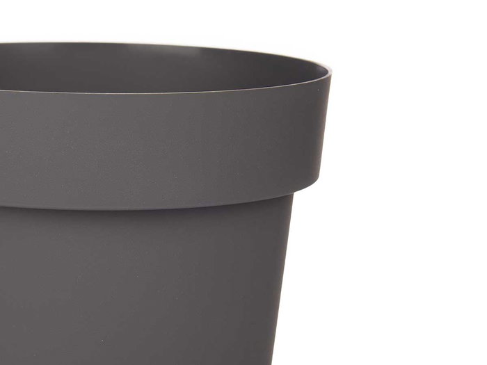 Ibergarden Maceta Plástico Gris 16 cm Diámetro x 15 cm Alto (Set de 12)