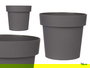 Ibergarden Maceta Plástico Gris 16 cm Diámetro x 15 cm Alto (Set de 12)