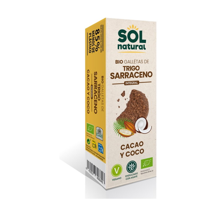 Sol Natural Galletas de Trigo Sarraceno con Coco y Cacao Bio 175g Sol Natural Galletas de Trigo Sarraceno con Coco y Cacao Bio 175g