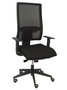 Silla de oficina Horna con mecanismo Sincro tapizada con Tela color Negro. Equipada con lumbar 1D, Brazos 1D y Ruedas de parqué