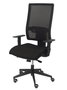 Silla de oficina Horna con mecanismo Sincro tapizada con Tela color Negro. Equipada con lumbar 1D, Brazos 1D y Ruedas de parqué