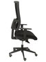 Silla de oficina Horna con mecanismo Sincro tapizada con Tela color Negro. Equipada con lumbar 1D, Brazos 1D y Ruedas de parqué