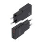 Aisens Cargador GaN 30W Ultra Delgado con USB-C y USB-A, Negro