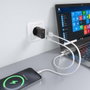Aisens Cargador GaN 30W Ultra Delgado con USB-C y USB-A, Negro