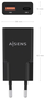 Aisens Cargador GaN 30W Ultra Delgado con USB-C y USB-A, Negro