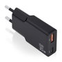 Aisens Cargador GaN 30W Ultra Delgado con USB-C y USB-A, Negro