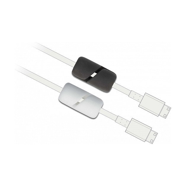 DeLOCK Sujetacables de cierre automático y autoadhesivo, 3 piezas, Negro/Blanco