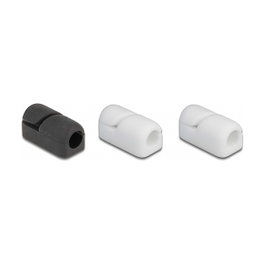 DeLOCK Sujetacables de cierre automático y autoadhesivo, 3 piezas, Negro/Blanco