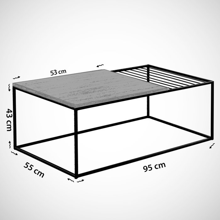 Hanah Home Mesa de Centro Roble Marino 95x43x55 cm