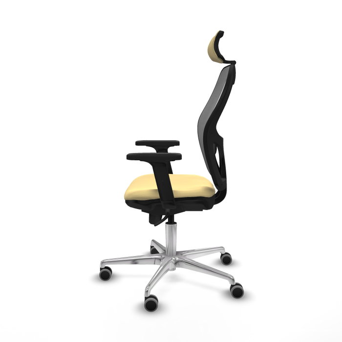 PIQUERAS Y CRESPO Silla de oficina Jorquera con mecanismo Sincro, Crema y Gris