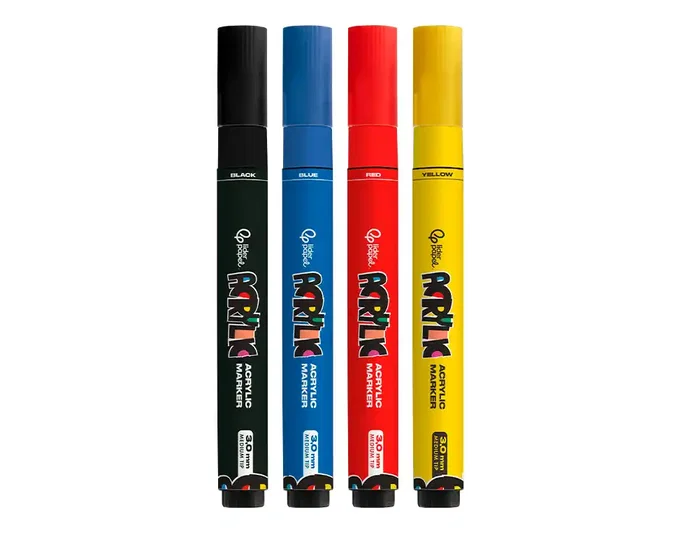 Liderpapel Rotuladores Acrylic Base Agua Punta Redonda 3 mm Colores Básicos Surtidos