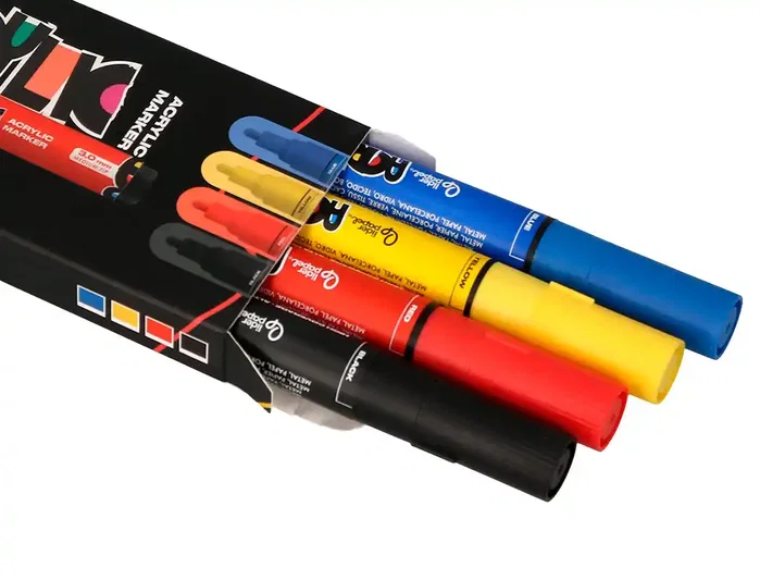Liderpapel Rotuladores Acrylic Base Agua Punta Redonda 3 mm Colores Básicos Surtidos