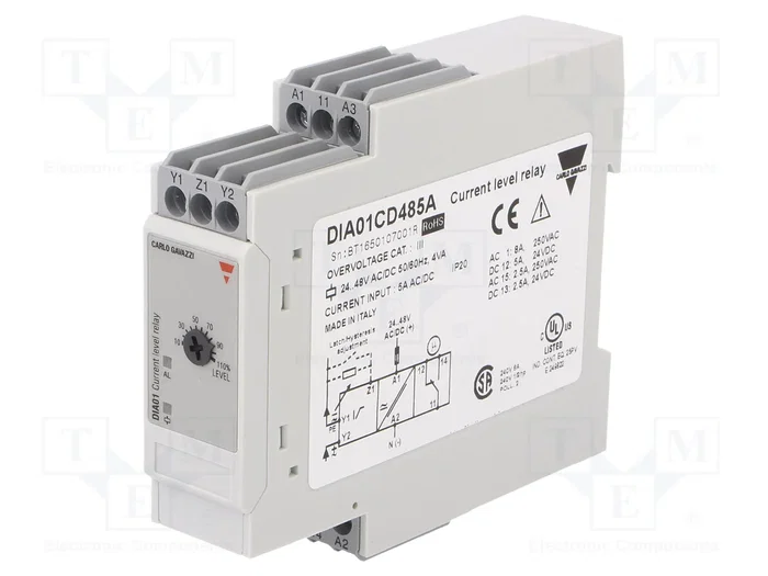 CARLO GAVAZZI DIA01CD485A Relé de monitorización de corriente AC/DC 24÷48V CARLO GAVAZZI DIA01CD485A Relé de monitorización de corriente AC/DC 24÷48V