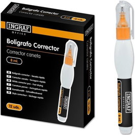 POESSA Caja de 12 Bolígrafos Correctores Líquidos de 8 ml Ingraf