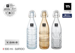 Inde Botella Pintada con Tapon Hermetico 500 ml 27x7 cm 397 g (24 Unidades)