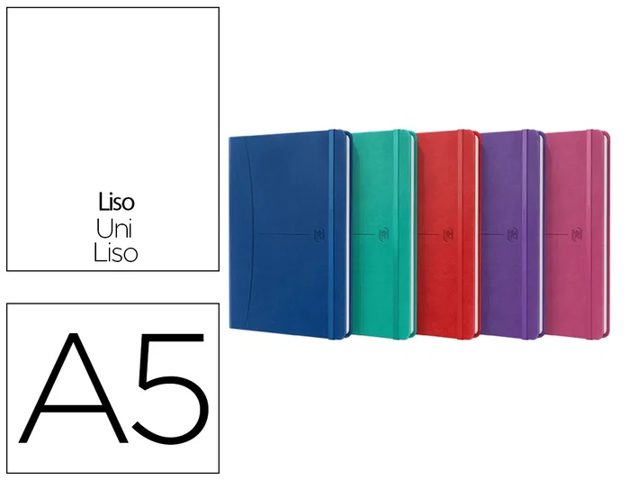 Oxford Cuaderno Signature 80H A5 Liso con Cierre y Tapas Extraduras Surtido de Colores Vivos Oxford Cuaderno Signature 80H A5 Liso con Cierre y Tapas Extraduras Surtido de Colores Vivos