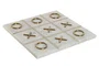 DKD Home Decor Juego Tic Tac Toe Blanco y Dorado en Piedra e Inox 30x30x1,5 cm