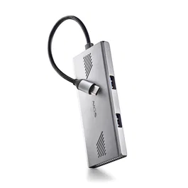 NGS Wonderduo-C Hub USB-C 2x USB 3.2 Tipo A + 2x USB-C 5000 Mbit/s Aluminio Plata