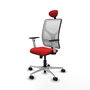 PIQUERAS Y CRESPO Silla de oficina Motilla con Mecanismo Sincro, Rojo y Blanco