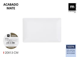 La Mediterranea Bandeja Melamina Mate White 20 cm x 13 cm x 2 cm (24 Unidades)