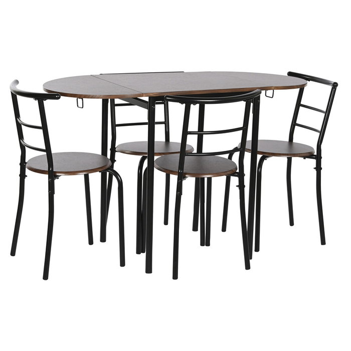 DKD Home Decor Set de Comedor de 5 Piezas en Negro
