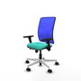 PIQUERAS Y CRESPO Silla de oficina Motilla con mecanismo Sincro/Traslack Turquesa y Azul