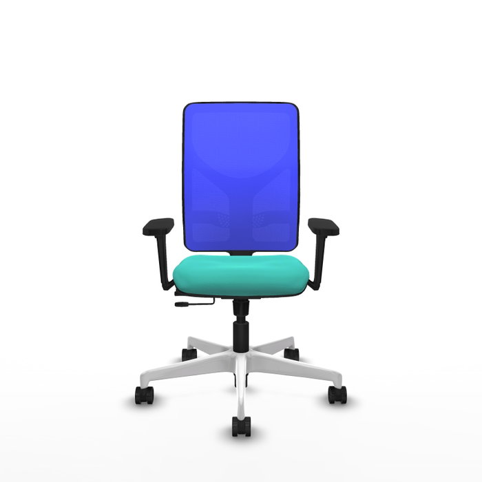 PIQUERAS Y CRESPO Silla de oficina Motilla con mecanismo Sincro/Traslack Turquesa y Azul