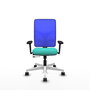 PIQUERAS Y CRESPO Silla de oficina Motilla con mecanismo Sincro/Traslack Turquesa y Azul