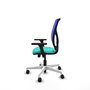 PIQUERAS Y CRESPO Silla de oficina Motilla con mecanismo Sincro/Traslack Turquesa y Azul