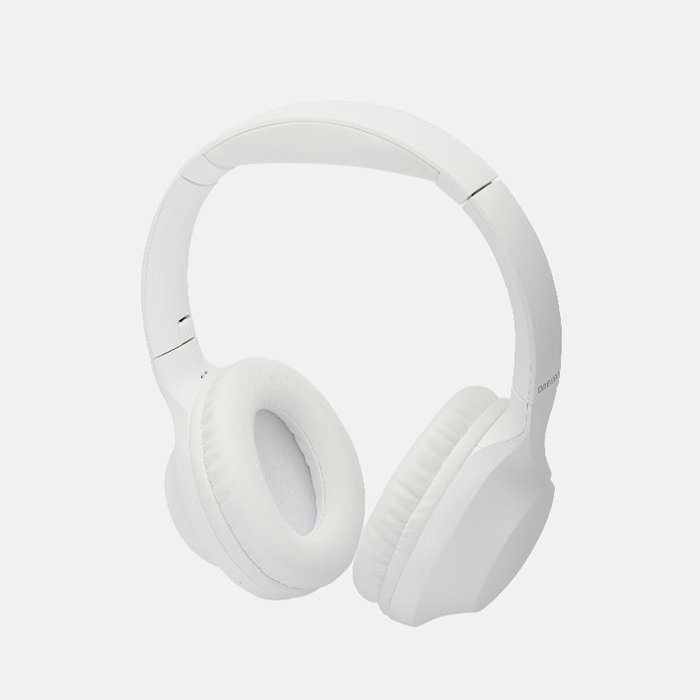Daewoo Auriculares de Diadema Inalambricos Bluetooth 5.3, Blanco, Cascos con Microfono Plegables y Almohadillas para Oidos, Cancelacion de Ruido para PC, Telefono, Musica y Gaming