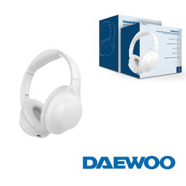 Daewoo Auriculares de Diadema Inalambricos Bluetooth 5.3, Blanco, Cascos con Microfono Plegables y Almohadillas para Oidos, Cancelacion de Ruido para PC, Telefono, Musica y Gaming