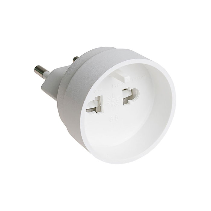 Solera Adaptador de viaje 2p, 10a 250v blanco Solera Adaptador de viaje 2p, 10a 250v blanco