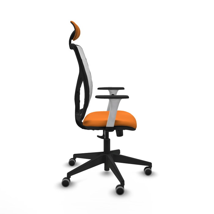 PIQUERAS Y CRESPO Silla de oficina Motilla Naranja y Blanco