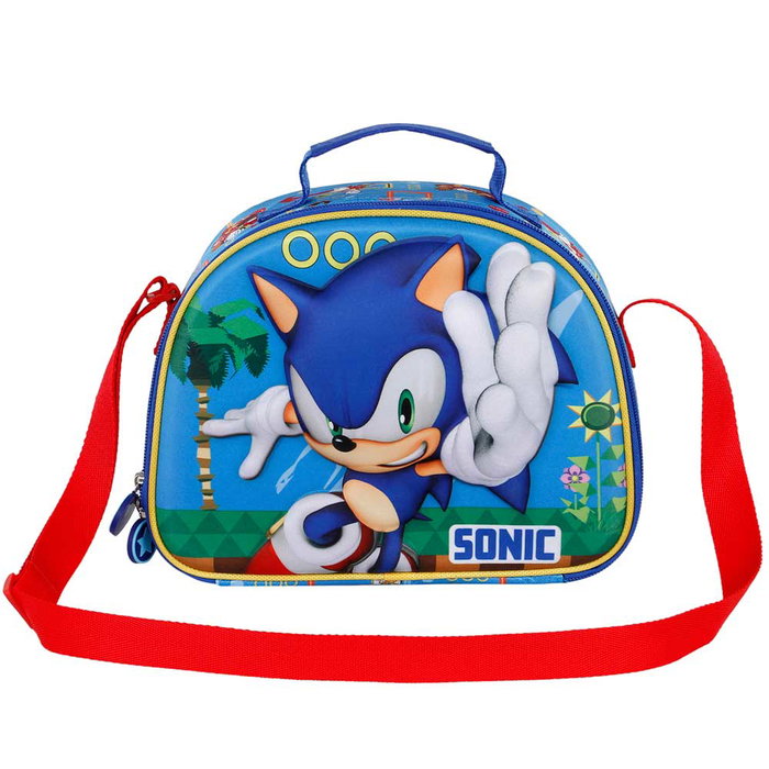 Sonic The Hedgehog Bolsa Portamerienda 3D Faster Azul Infantil