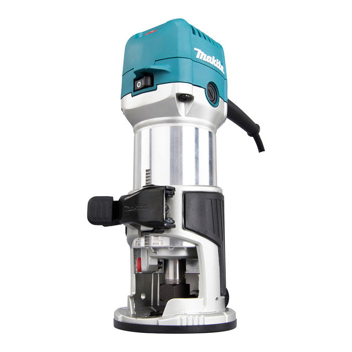 Makita RT0702CX2J Multifunktionsfräse, 34000 RPM, 710W, Velocidad Ajustable
