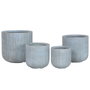 DKD Home Decor Set de 4 Maceteros Turquesa en Magnesia y Fibra de Vidrio