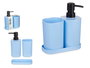 Berilo Set 3 Piezas Baño Plástico Azul 14.5x17x7.5 cm Dispensador Vaso Bandeja (Set de 12)