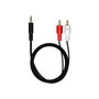 MediaRange MRCS164 Cable de audio 2x RCA a 3,5 mm, 1 m, Negro