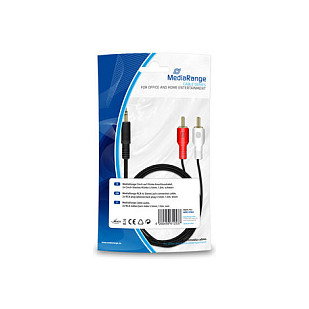 MediaRange MRCS164 Cable de audio 2x RCA a 3,5 mm, 1 m, Negro MediaRange MRCS164 Cable de audio 2x RCA a 3,5 mm, 1 m, Negro