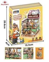 ROYMART Puzzle Madera Cat Coffee 61 piezas