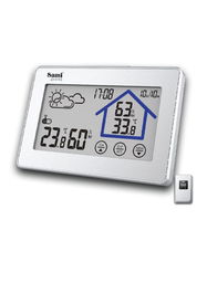 SAMI Estación Meteorológica InterioryExterior, LCD con Luz Completa en Blanco