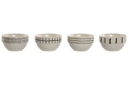 DKD Home Decor Cuencos de Gres Moderno con Relieve 720ml