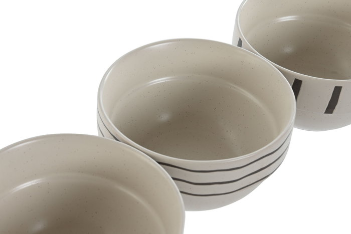 DKD Home Decor Cuencos de Gres Moderno con Relieve 720ml DKD Home Decor Cuencos de Gres Moderno con Relieve 720ml