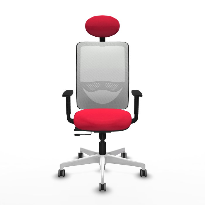 PIQUERAS Y CRESPO Silla de oficina Zulema con mecanismo Sincro/Traslack, Rojo y Blanco