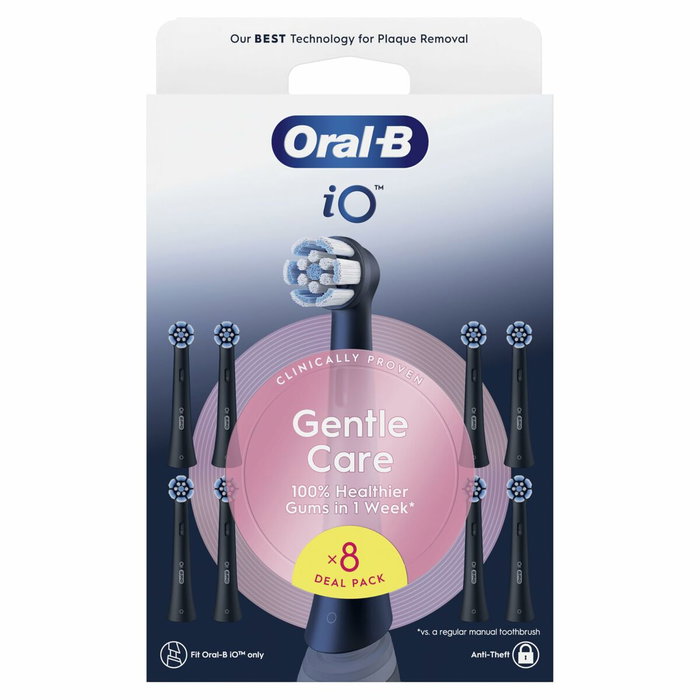 Oral-B Recambios iO Gentle Care Pack de 8 - Negro
